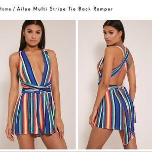 Multi striped romper